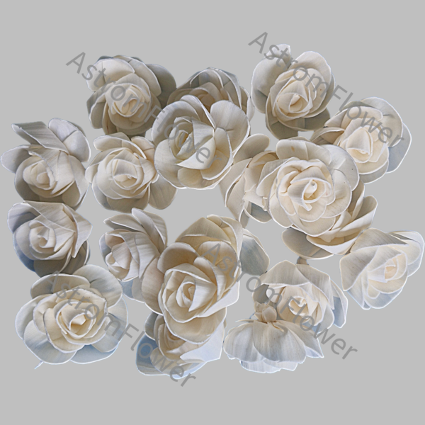 Natural sola wood decorative flower close up