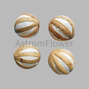 Handmade natural sola wood stripe balls for home décor