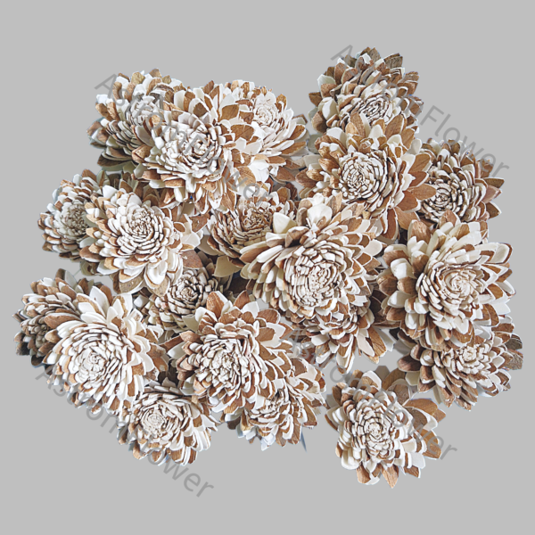 Skin Zinnia flower handmade from natural sola wood
